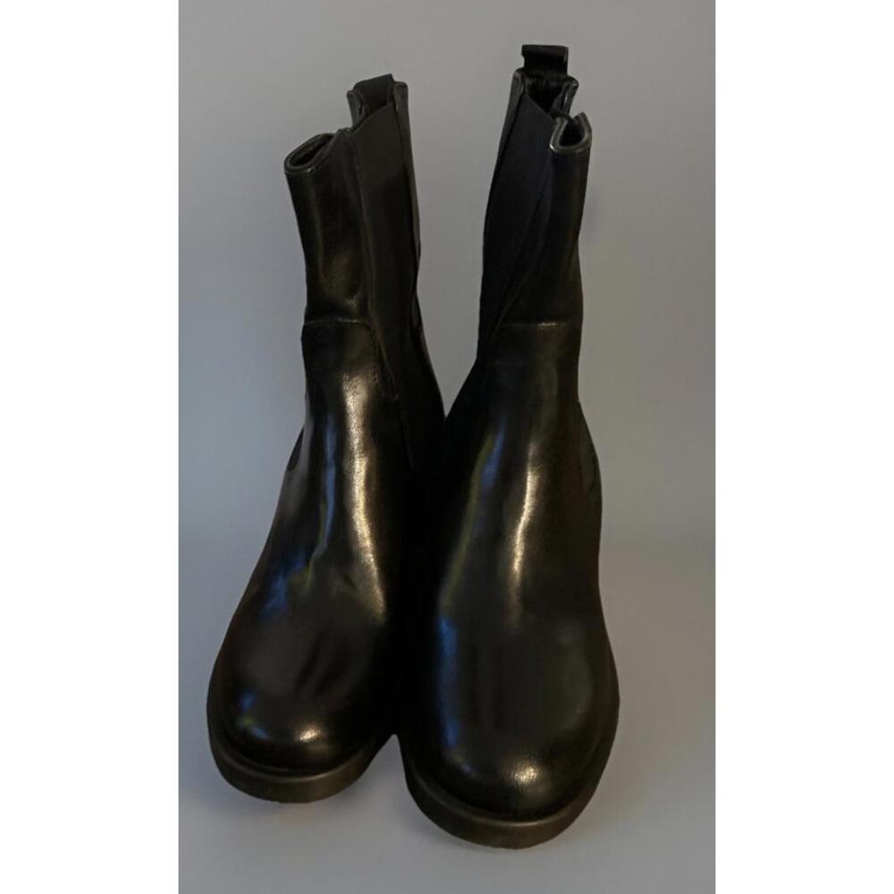 LAMICA Italy Black COW LEATHER BOOTS Quagia Sz 7.5 / 38 New In Original Box! - Picture 5 of 11